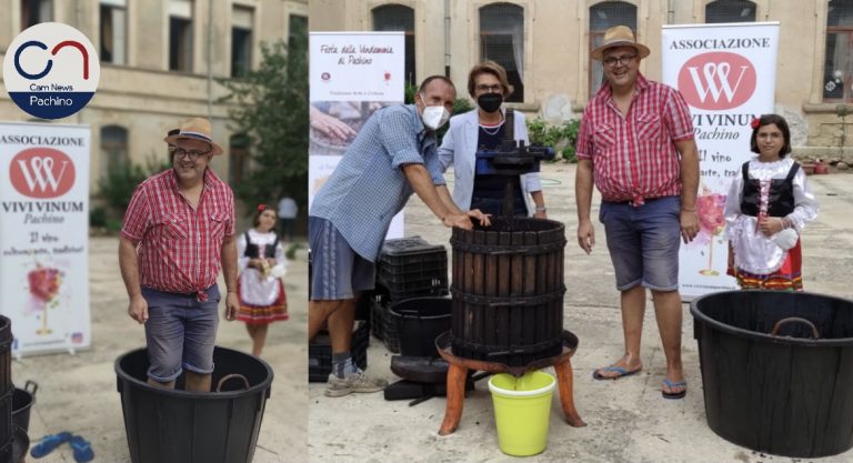 Pachino: l’Istituto Silvio Pellico mostra ai suoi alunni la pigiatura dell’uva fatta per mezzo dei piedi