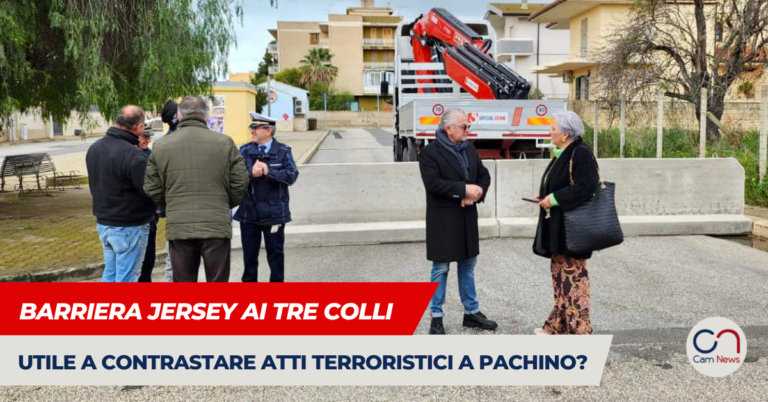 Installata barriera Jersey ai Tre Colli: utile a contrastare atti terroristici a Pachino?
