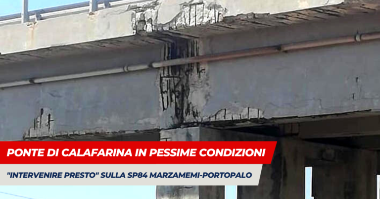 Sp84 Marzamemi-Portopalo: Ponte di Calafarina in pessime condizioni, “intervenire presto”