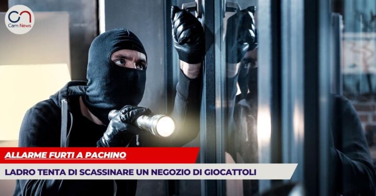 Terrore notturno a Pachino: ladro tenta di scassinare il negozio di giochi. Troppi furti- la comunità locale preoccupata.